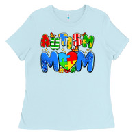 Baby Blue autism mom Ladies Tee - Artiststas