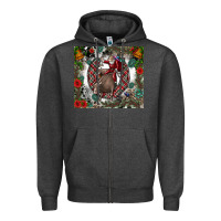 Charcoal Heather Rodeo Santa Zipper Hoodie - CowhideDigitalArt
