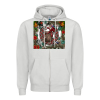Dove Grey Rodeo Santa Zipper Hoodie - CowhideDigitalArt