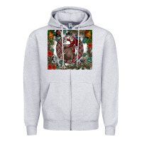 Heather Grey Rodeo Santa Zipper Hoodie - CowhideDigitalArt