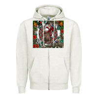 Oatmeal Heather Rodeo Santa Zipper Hoodie - CowhideDigitalArt