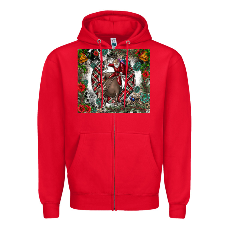 Rodeo Santa Zipper Hoodie by CowhideDigitalArt | Teevron