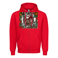 Red Rodeo Santa Zipper Hoodie - CowhideDigitalArt