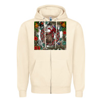 Sandshell Rodeo Santa Zipper Hoodie - CowhideDigitalArt