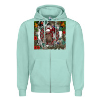 Seafoam Rodeo Santa Zipper Hoodie - CowhideDigitalArt