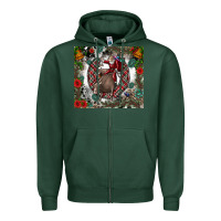 Sports Green Rodeo Santa Zipper Hoodie - CowhideDigitalArt