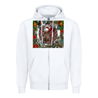 White Rodeo Santa Zipper Hoodie - CowhideDigitalArt
