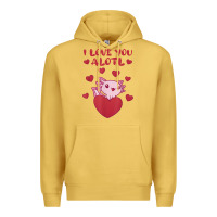 Antique Gold i love you alotl aolotl valentine's day heart aolotl lover Premium Hoodie - lanVoArt