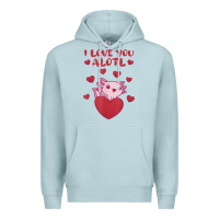Blue Mist i love you alotl aolotl valentine's day heart aolotl lover Premium Hoodie - lanVoArt