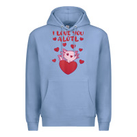 Colony Blue i love you alotl aolotl valentine's day heart aolotl lover Premium Hoodie - lanVoArt