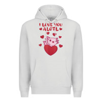 Dove Grey i love you alotl aolotl valentine's day heart aolotl lover Premium Hoodie - lanVoArt