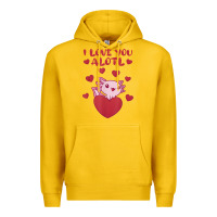 Lemon i love you alotl aolotl valentine's day heart aolotl lover Premium Hoodie - lanVoArt