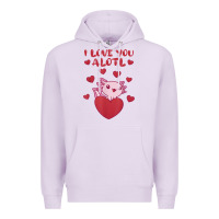 Lilac i love you alotl aolotl valentine's day heart aolotl lover Premium Hoodie - lanVoArt