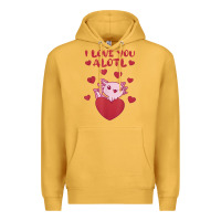 Mustard i love you alotl aolotl valentine's day heart aolotl lover Premium Hoodie - lanVoArt