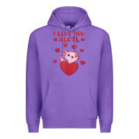 Purple i love you alotl aolotl valentine's day heart aolotl lover Premium Hoodie - lanVoArt