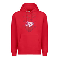 Red i love you alotl aolotl valentine's day heart aolotl lover Premium Hoodie - lanVoArt