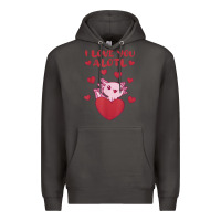 Smoke i love you alotl aolotl valentine's day heart aolotl lover Premium Hoodie - lanVoArt