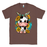 Chestnut cute cow with sunflower and leopard Classic Tee - texasbilliewilder