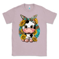 Lilac cute cow with sunflower and leopard Classic Tee - texasbilliewilder