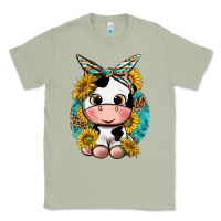 Matcha cute cow with sunflower and leopard Classic Tee - texasbilliewilder