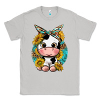 Moon Dust cute cow with sunflower and leopard Classic Tee - texasbilliewilder