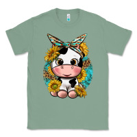 Sage cute cow with sunflower and leopard Classic Tee - texasbilliewilder