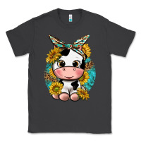 Smoke cute cow with sunflower and leopard Classic Tee - texasbilliewilder