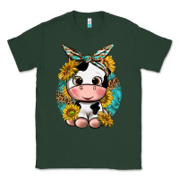 Cute Cow With Sunflower And Leopard Classic Tee | Teevron