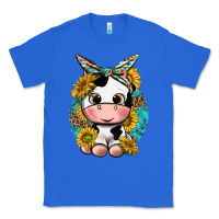 True Royal cute cow with sunflower and leopard Classic Tee - texasbilliewilder