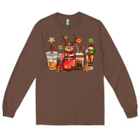 Chestnut christmas reindeer coffee Long Sleeve Tee - CowGirlArtShop