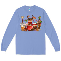Colony Blue christmas reindeer coffee Long Sleeve Tee - CowGirlArtShop