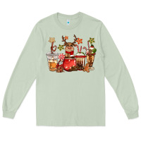 Matcha christmas reindeer coffee Long Sleeve Tee - CowGirlArtShop