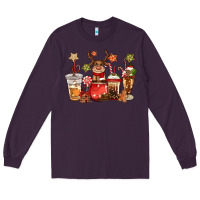 Plum christmas reindeer coffee Long Sleeve Tee - CowGirlArtShop