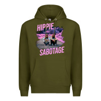 Army Green hippie sabotage aesthetic style photo with text Premium Hoodie - lanVoArt