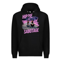 Black hippie sabotage aesthetic style photo with text Premium Hoodie - lanVoArt