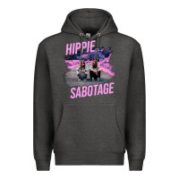 Charcoal Heather hippie sabotage aesthetic style photo with text Premium Hoodie - lanVoArt