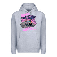 Heather Grey hippie sabotage aesthetic style photo with text Premium Hoodie - lanVoArt