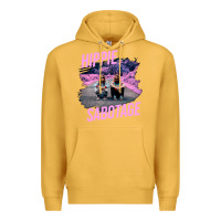 Mustard hippie sabotage aesthetic style photo with text Premium Hoodie - lanVoArt