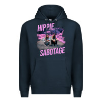 Navy hippie sabotage aesthetic style photo with text Premium Hoodie - lanVoArt
