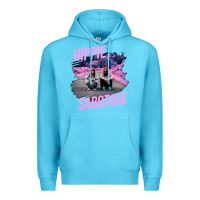 Ocean Blue hippie sabotage aesthetic style photo with text Premium Hoodie - lanVoArt