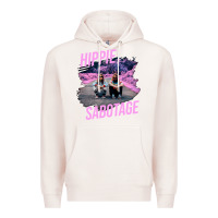 Pale Pink hippie sabotage aesthetic style photo with text Premium Hoodie - lanVoArt