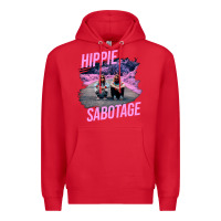 Red hippie sabotage aesthetic style photo with text Premium Hoodie - lanVoArt