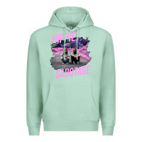 Seafoam hippie sabotage aesthetic style photo with text Premium Hoodie - lanVoArt