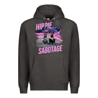 Smoke hippie sabotage aesthetic style photo with text Premium Hoodie - lanVoArt