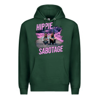 Sports Green hippie sabotage aesthetic style photo with text Premium Hoodie - lanVoArt