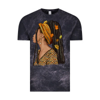 Cloud Black Fall afro woman Vintage Tee - NancyCooperArtShop