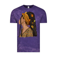 Cloud Purple Fall afro woman Vintage Tee - NancyCooperArtShop