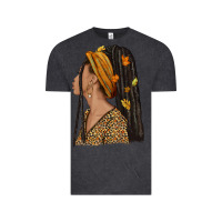 Vintage Black Fall afro woman Vintage Tee - NancyCooperArtShop