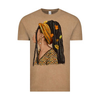 Vintage Coffee Fall afro woman Vintage Tee - NancyCooperArtShop