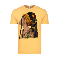 Vintage Mustard Fall afro woman Vintage Tee - NancyCooperArtShop